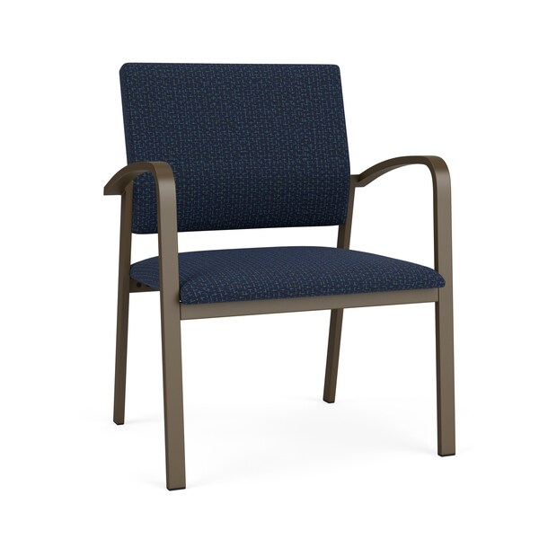 Lesro Newport Wide Guest Chair Metal Frame, Bronze, RF Blueberry Upholstery NP1201 - main